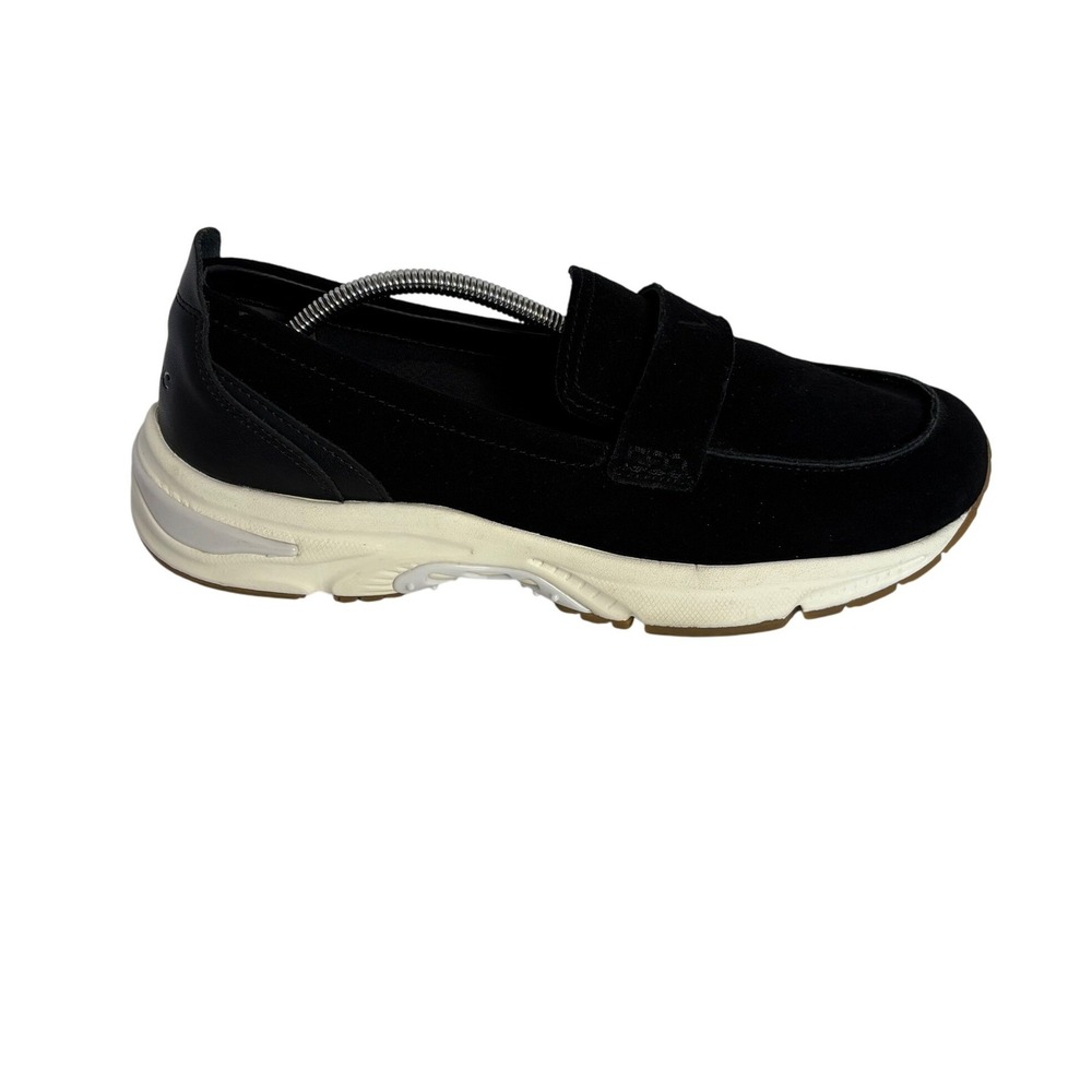 Vionic Womens 8.5 WIDE Black Suede Penny Loafer Walking Shoes